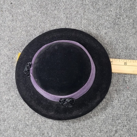 American Girl Samantha Black Velvet Hat Purple Band Pleasant Company - Picture 4 of 5